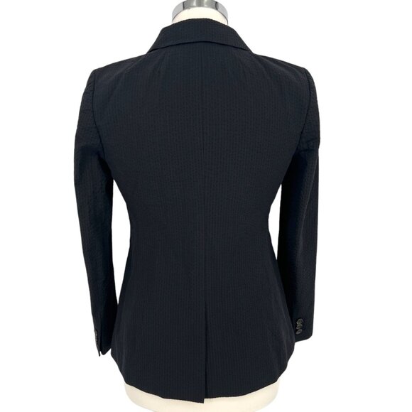 J. Crew Eniko Seersucker One Button Blazer Suit Jacket Black Size 2 - Picture 6 of 15